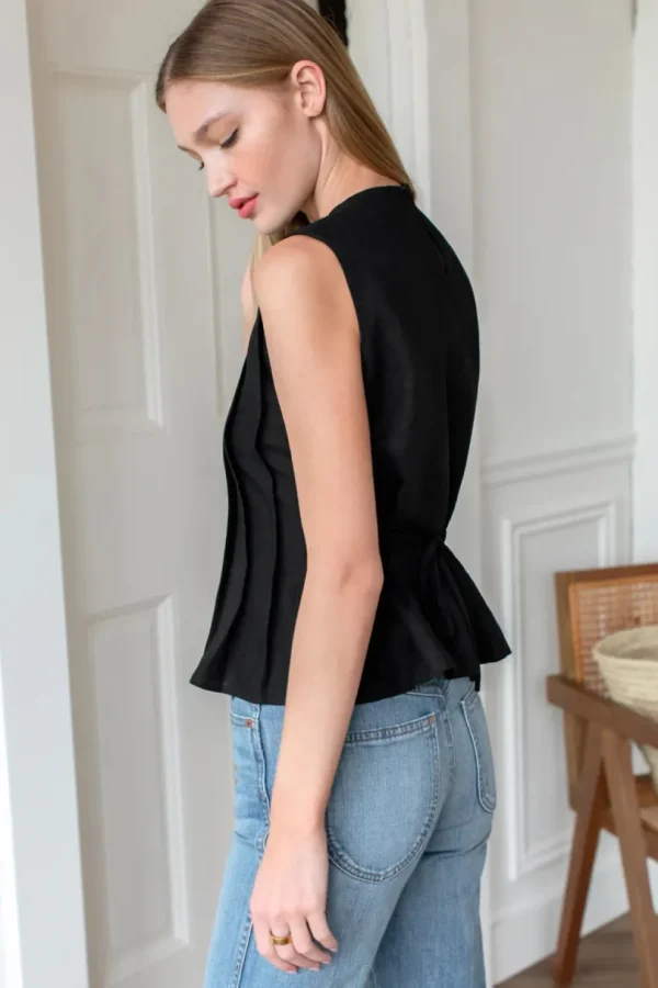 Emerson Fry Plait Long Top in Black