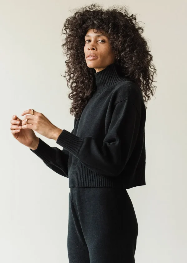 First Rite Cotton Crop Knit Black