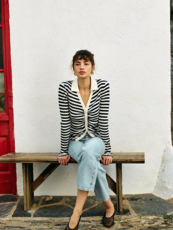 Nation LTD Ami Henley Pointelle Stripe