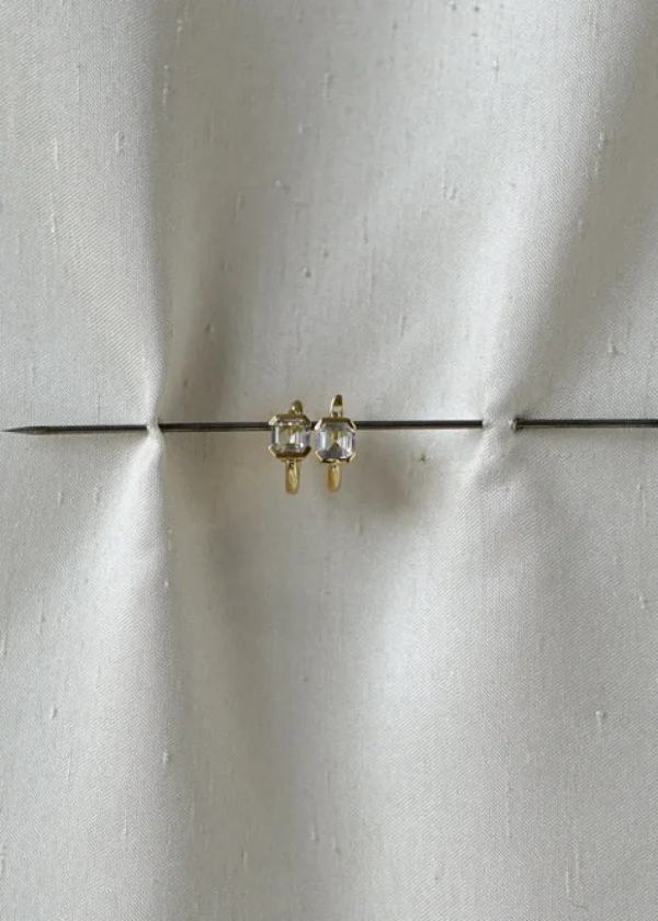 Otiumberg Domino White Topaz Huggies in 9kt Solid Gold