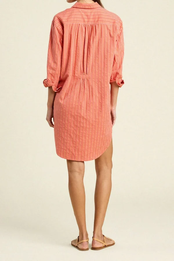 Trovata Callie Shirtdress in Terracotta Stripe